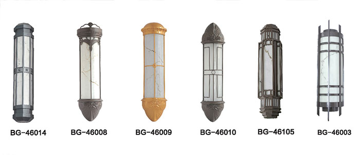 东莞宅男666视频社区照明多款半圆柱白色仿云石墙壁灯图片