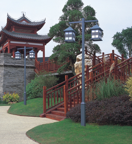 宅男666视频社区照明方柱古典双头特色仿古庭院灯图片