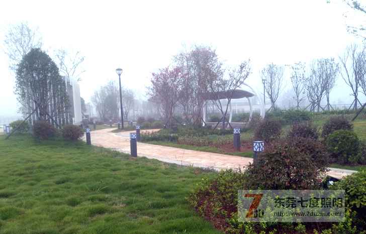 东莞宅男666视频社区照明草坪灯安装白天效果实景图片