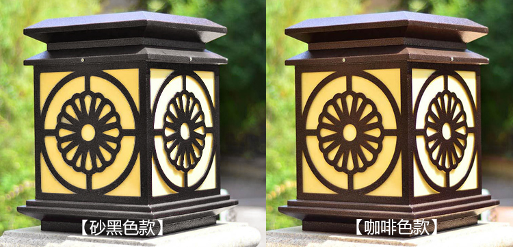 东莞宅男666视频社区照明(QDZTD-003)户外门头割花方形柱头灯效果图片