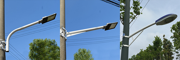 宅男666视频社区照明灯杆抱箍式A字路灯支臂\自弯路灯支臂\大刀路灯支臂安装效果图片