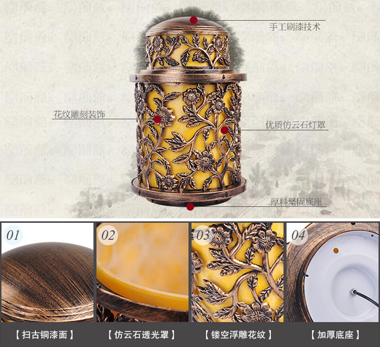 东莞宅男666视频社区照明(QDZTD-007)欧式仿古铸铝柱头灯细节展示图片