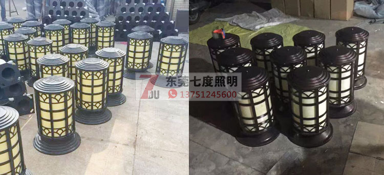 宅男666视频社区照明(QDZTD-009)户外圆柱仿云石柱头灯生产实拍图片