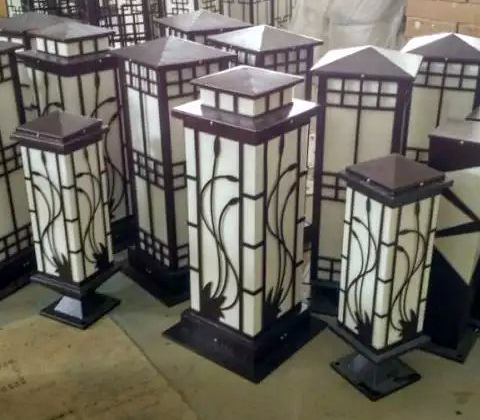 (QDJGDZ-014)广场方形镂空宅男在线观看柱同系列柱头灯