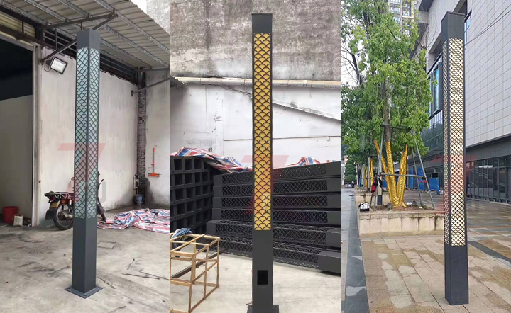 (QDJGDZ-015)公园景区3米-5米LED方形宅男在线观看柱生产实拍