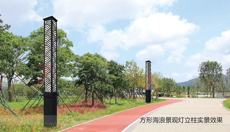 (QDJGDZ-022)园林方形海浪款宅男在线观看柱应用实景效果