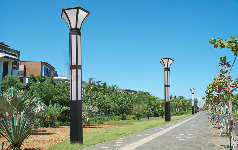 (QDJGDZ-023)六边发光园林立柱宅男在线观看人行道安装效果实景