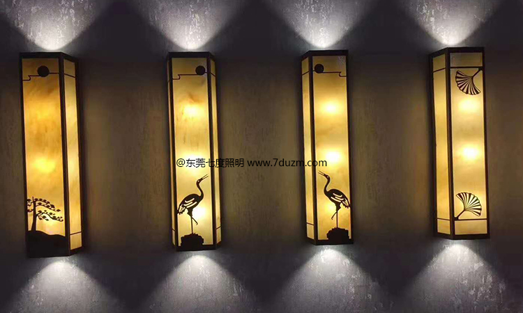 东莞宅男666视频社区照明简约新中式室外景观墙壁灯展示亮灯效果图片