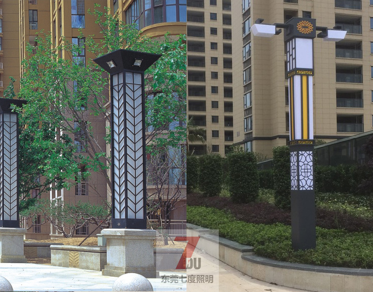 楼盘住宅小区矮柱庭院宅男在线观看 led庭院宅男在线观看安装实拍效果