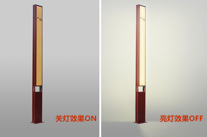 QDJGDZ-034特色新中式仿云石庭院宅男在线观看柱关灯与亮灯效果实拍