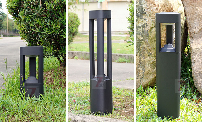 QDCPD-020园林庭院景观现代LED草坪灯30、60cm高安装实拍